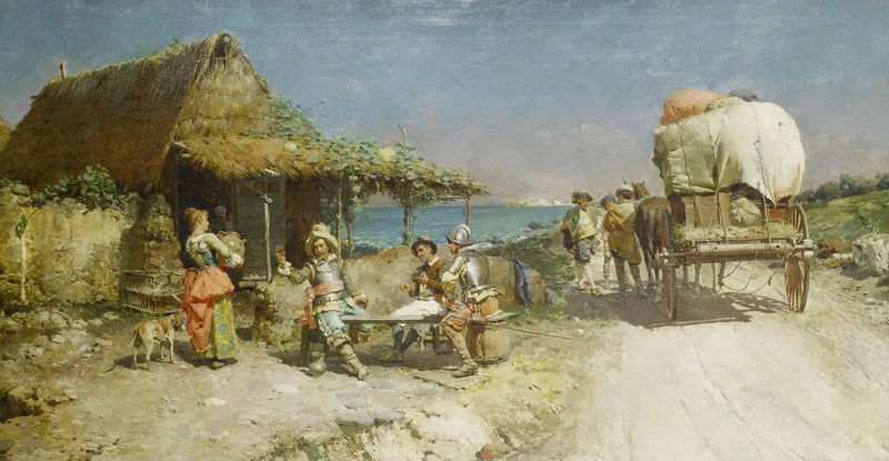 Orzeźwienie w gospodzie przy drodze - Cesare Augusto Detti