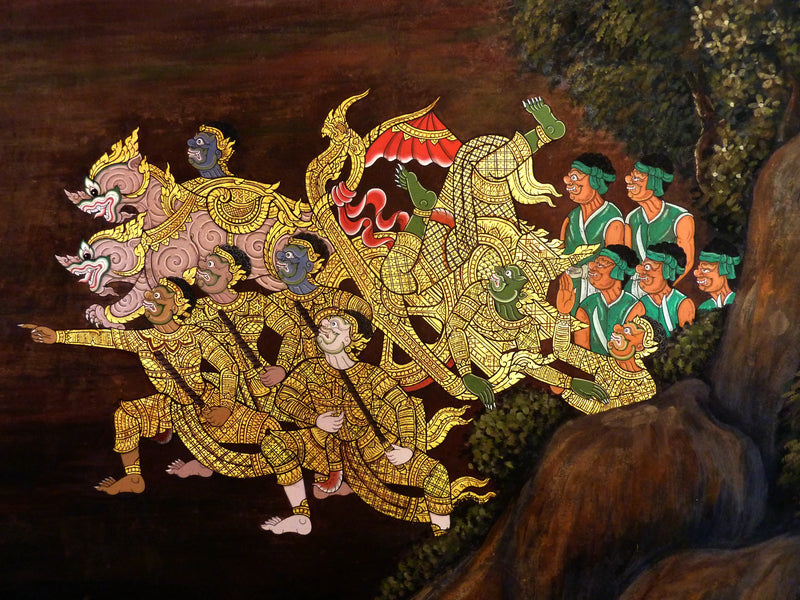 Ramakien, panneau 170 du cloître de Wat Phra Kaew - Ateliers royaux de Bangkok