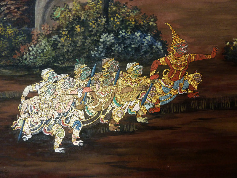 Ramakien, panneau 80 du cloître de Wat Phra Kaew - Ateliers royaux de Bangkok