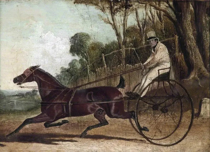 Rattler, koń w galopie, zaprzężony do bryczki - John Frederick Herring, Sr.