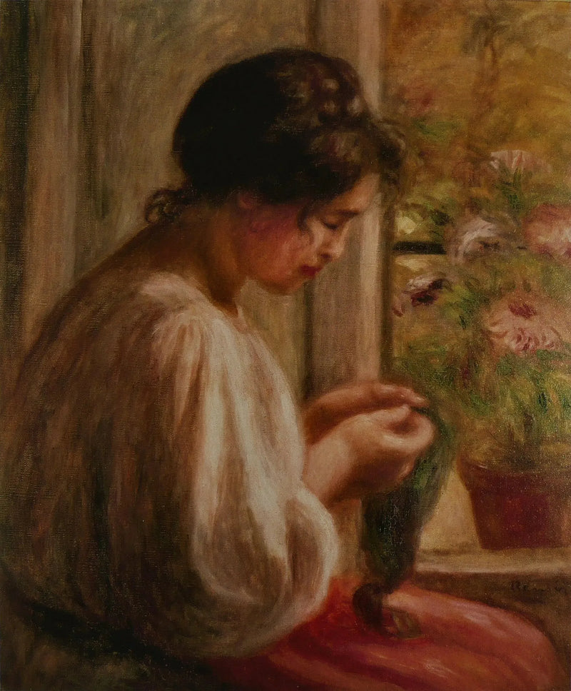 Ravaudeuse przy oknie - Pierre-Auguste Renoir