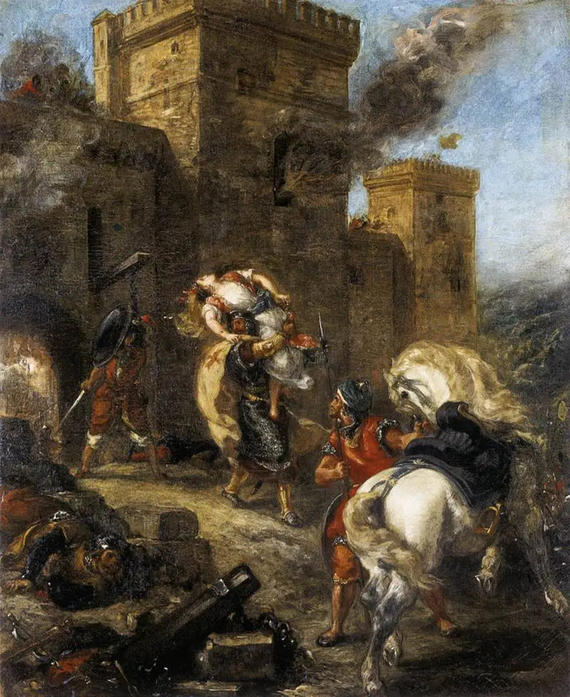Rebecca porwana przez templariusza - Eugène Delacroix