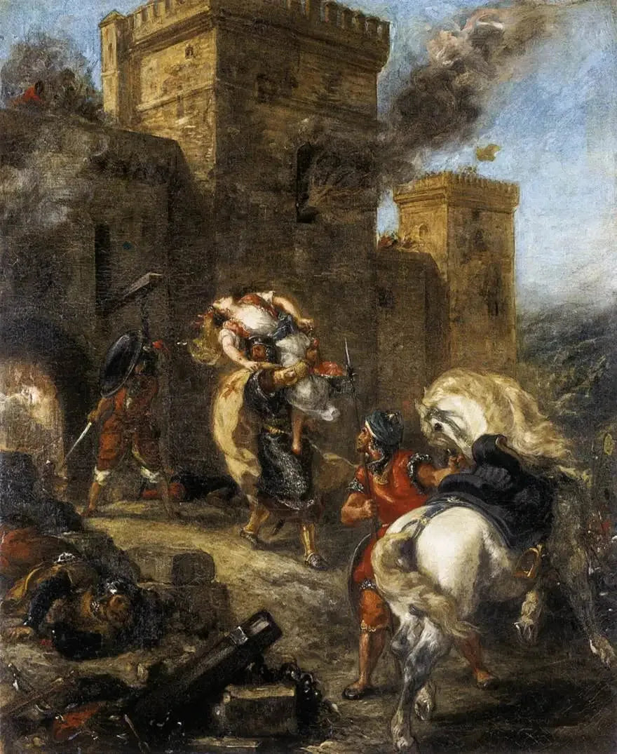 Rebecca porwana przez templariusza - Eugène Delacroix