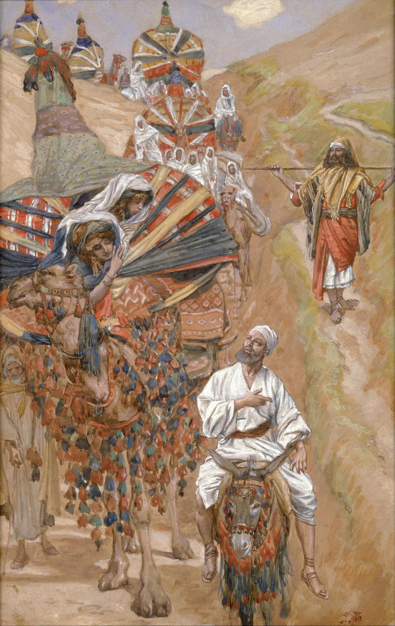 Rebecca spotyka Izaaka na drodze - James Tissot