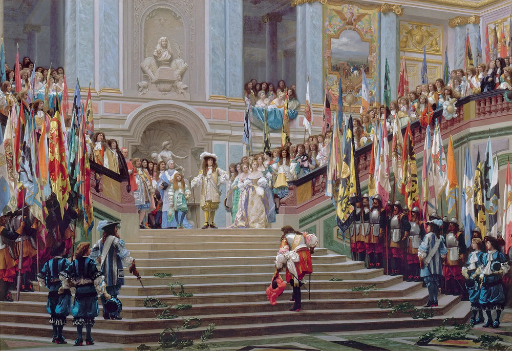 Reproduction du tableau « Réception du Grand Condé à Versailles - Jean-Léon Gérôme » par Alpha Reproduction en peinture à l’huile