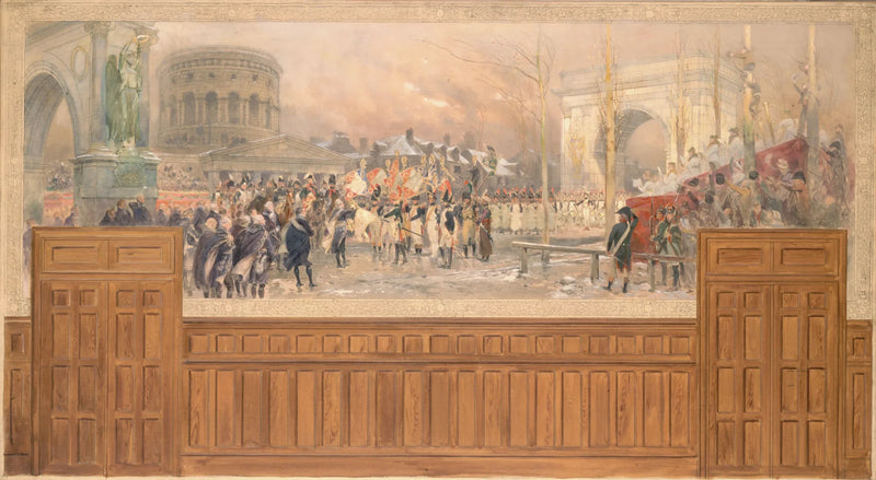 Przyjęcie przez gminę Paryża, przy bramie Villette, oddziałów powracających z Polski po kampanii 1806-1807. - Édouard Detaille