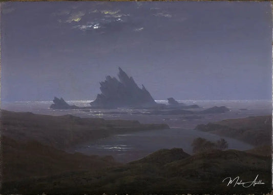 Récif de rocher sur la plage de mer - Caspar David Friedrich - Reproductions de tableaux et peintures haut de gamme