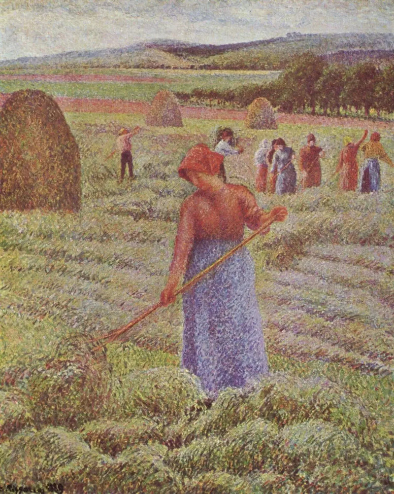 Zbiory siana w Eragny-sur-Epte - Camille Pissarro
