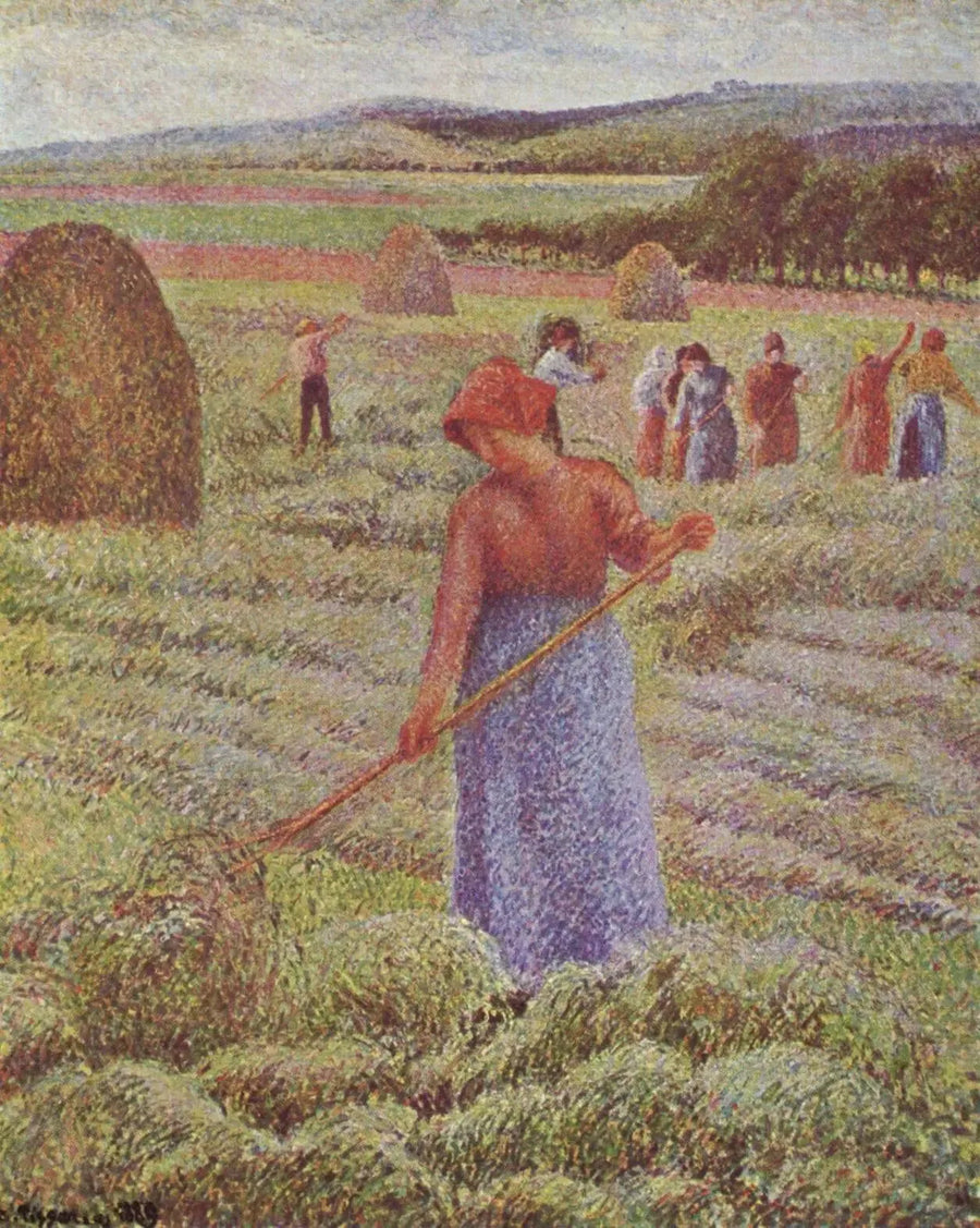 Zbiory siana w Eragny-sur-Epte - Camille Pissarro