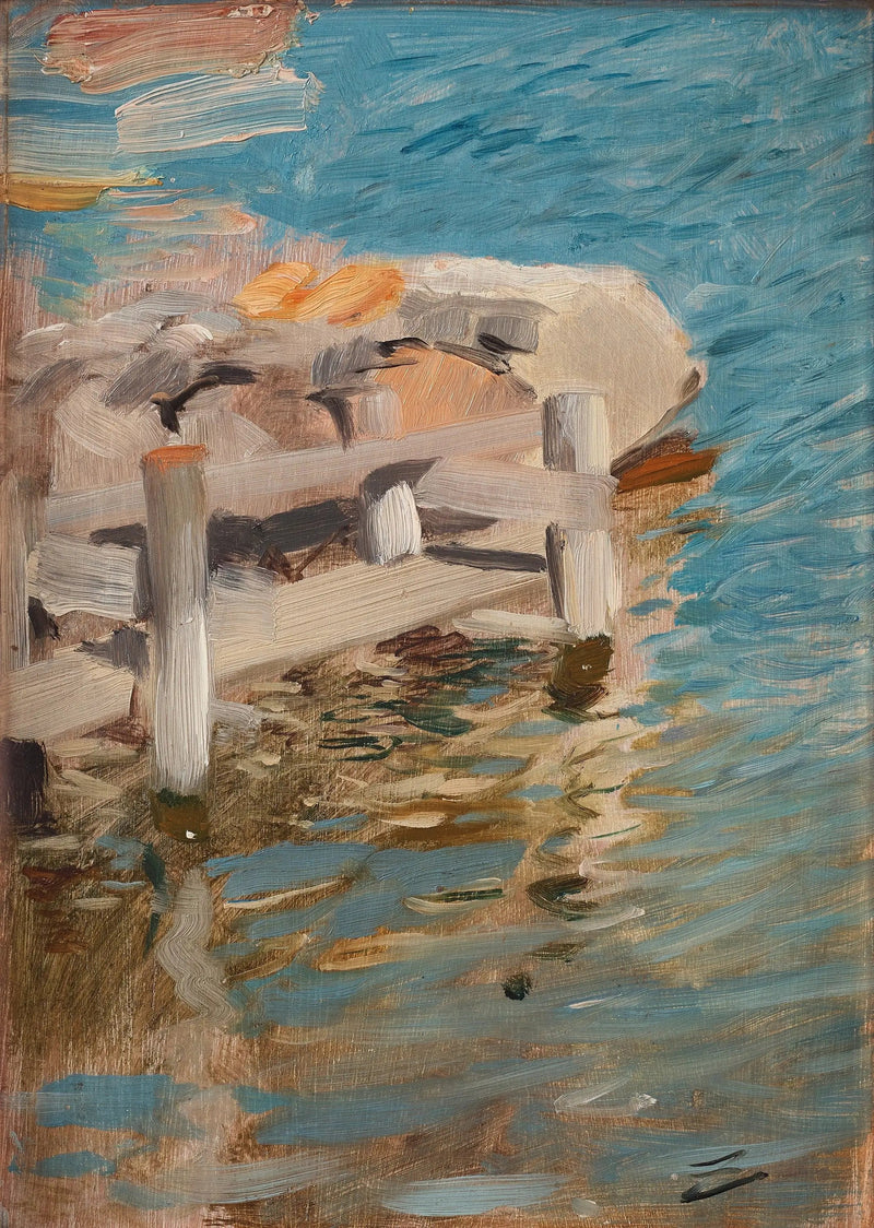 Refleksy wody na kamiennym trumnie - Anders Zorn