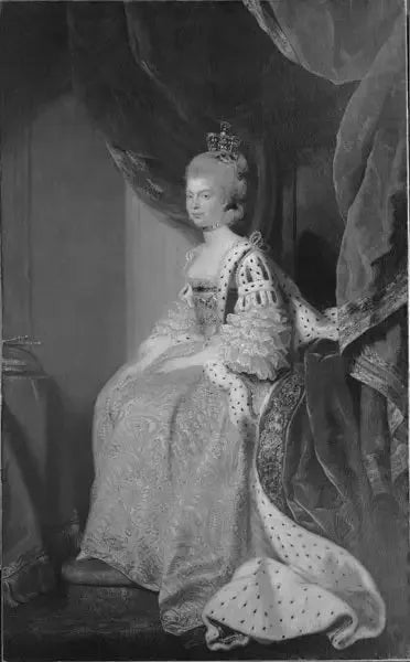 Królowa Charlotte-Sophie z Meklemburgii-Strelitz. Żona Jerzego III. - Joshua Reynolds