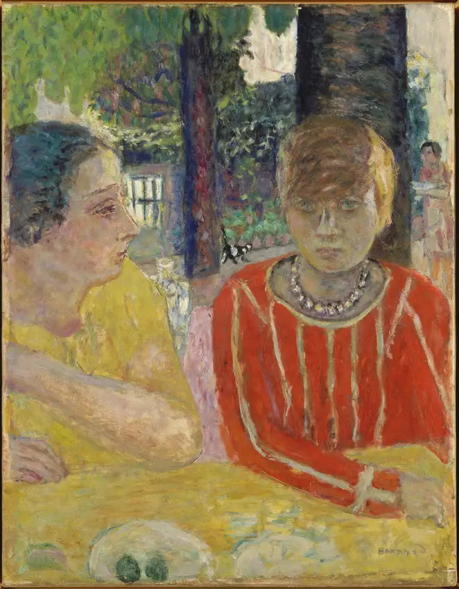 Królowa Natanson i Marthe Bonnard w czerwonym dekolcie - Pierre Bonnard