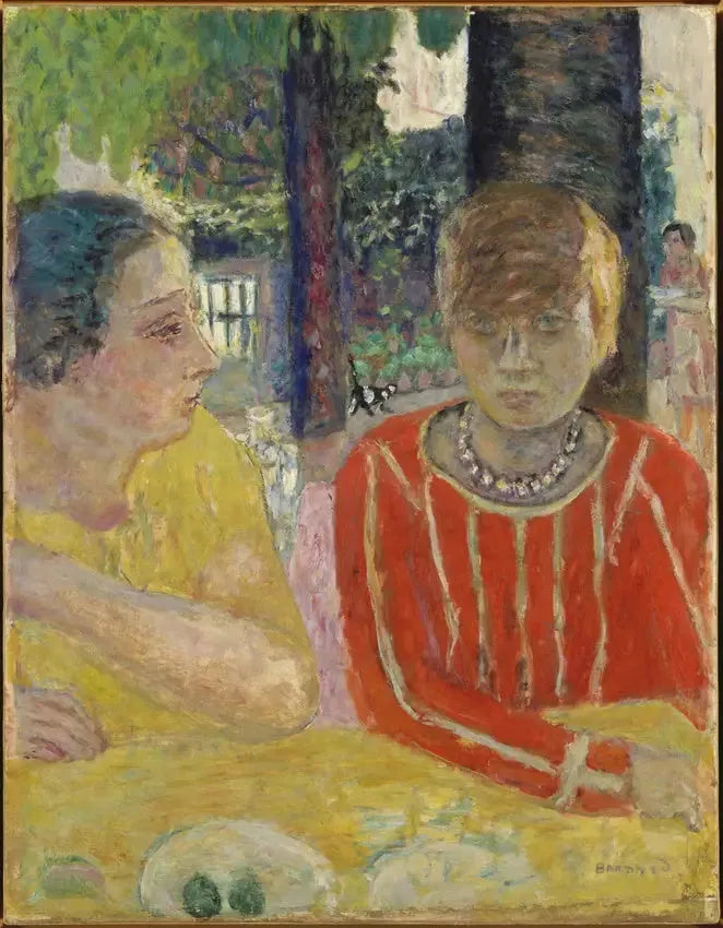 Królowa Natanson i Marthe Bonnard w czerwonym dekolcie - Pierre Bonnard