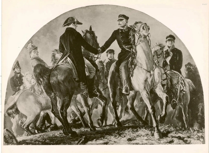 spotkanie Blüchera i Wellingtona - Adolph von Menzel