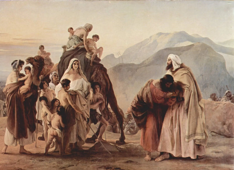 Spotkanie między Esaù a Jakubem - Francesco Hayez
