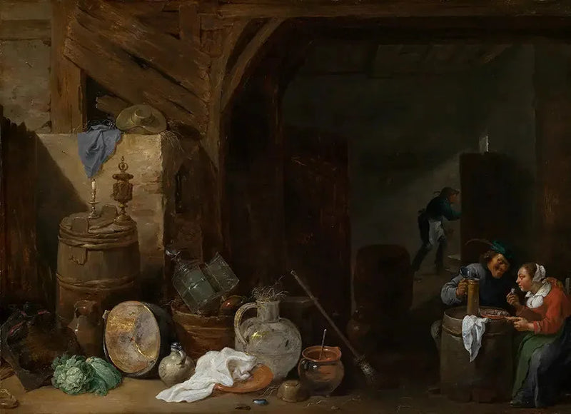 Posiłek w stajni - David Teniers Młodszy