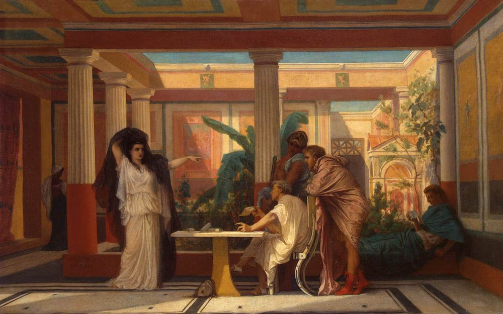 Répétition théâtrale dans la maison d'un poète de la Rome antique - Gustave Boulanger image 1 copie peinte à la main à l’huile