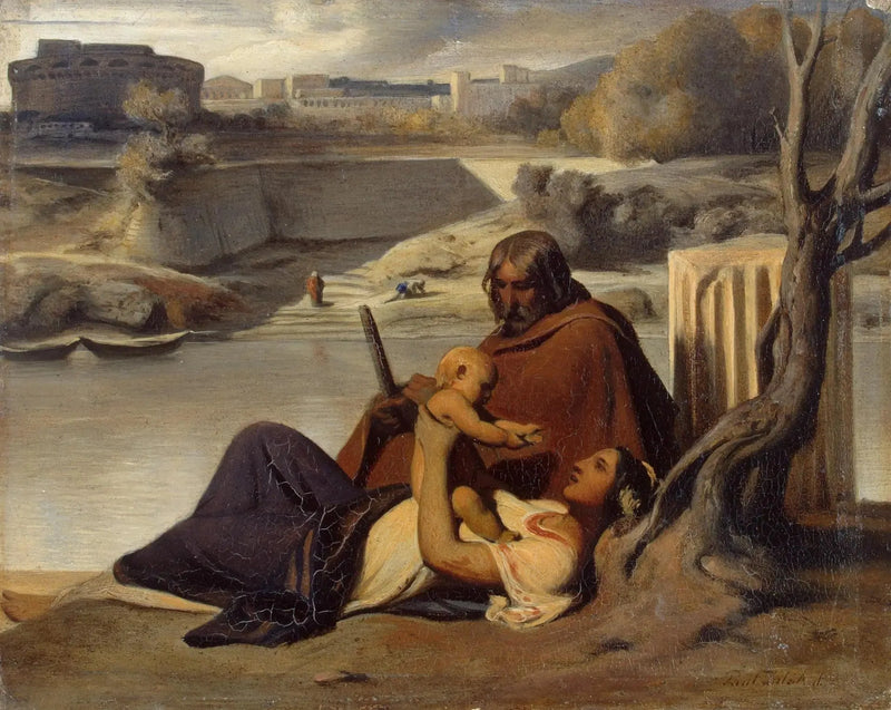 Odpoczynek na brzegach Tybru - Paul Delaroche