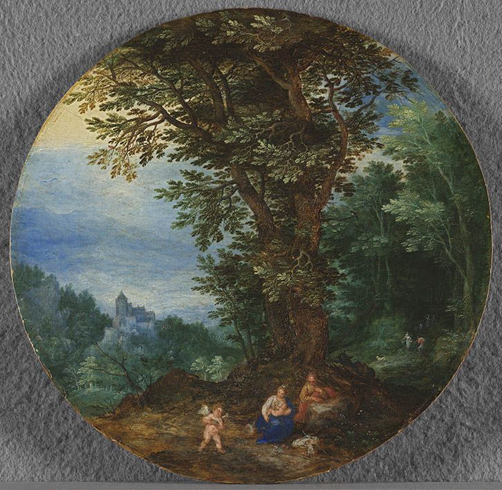 Reposez-vous pendant le vol vers l'Égypte - Jan Brueghel l'Ancien image 1 reproduction artisanale de tableau
