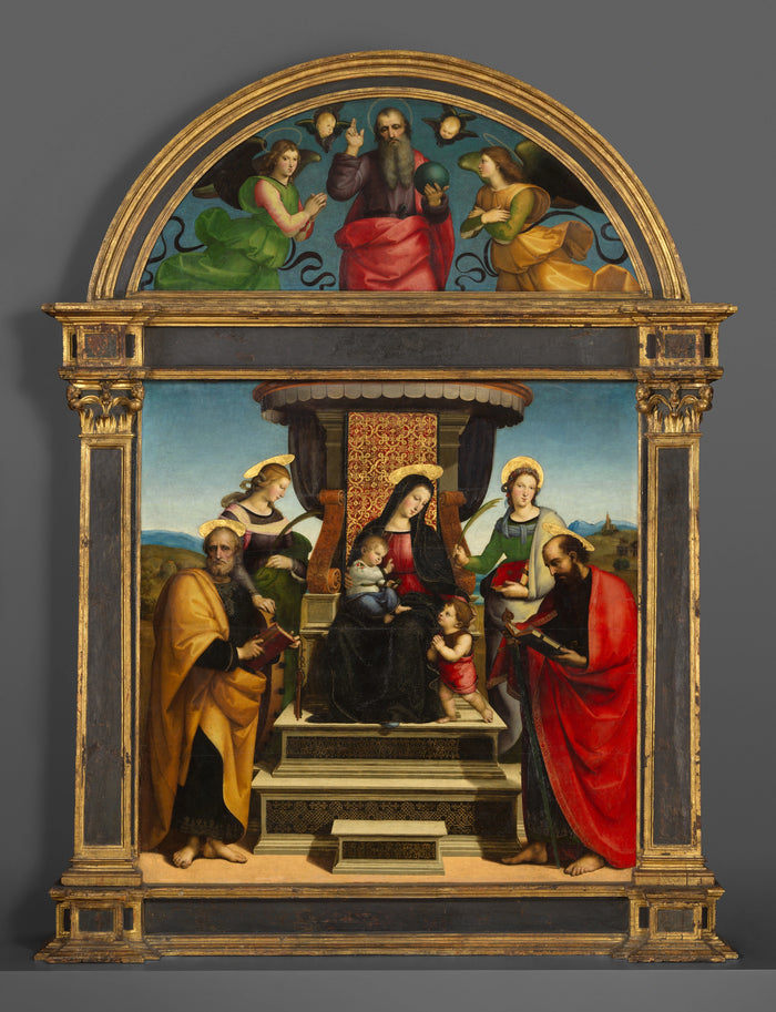 Dziewica z Dzieciątkiem na tronie ze świętymi, ołtarz Colonna, około 1504-1505 - Raphaël