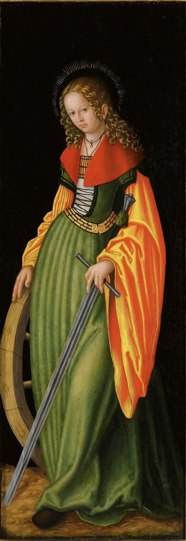 Retabel Feilitzsch [prawa skrzydło, awers] : Święta Katarzyna - Lucas Cranach Starszy