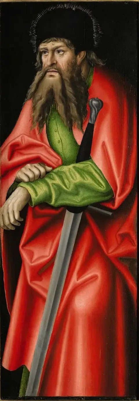 Retabel z Feilitzsch [prawa skrzydło, tył]: Święty Paweł - Lucas Cranach Starszy