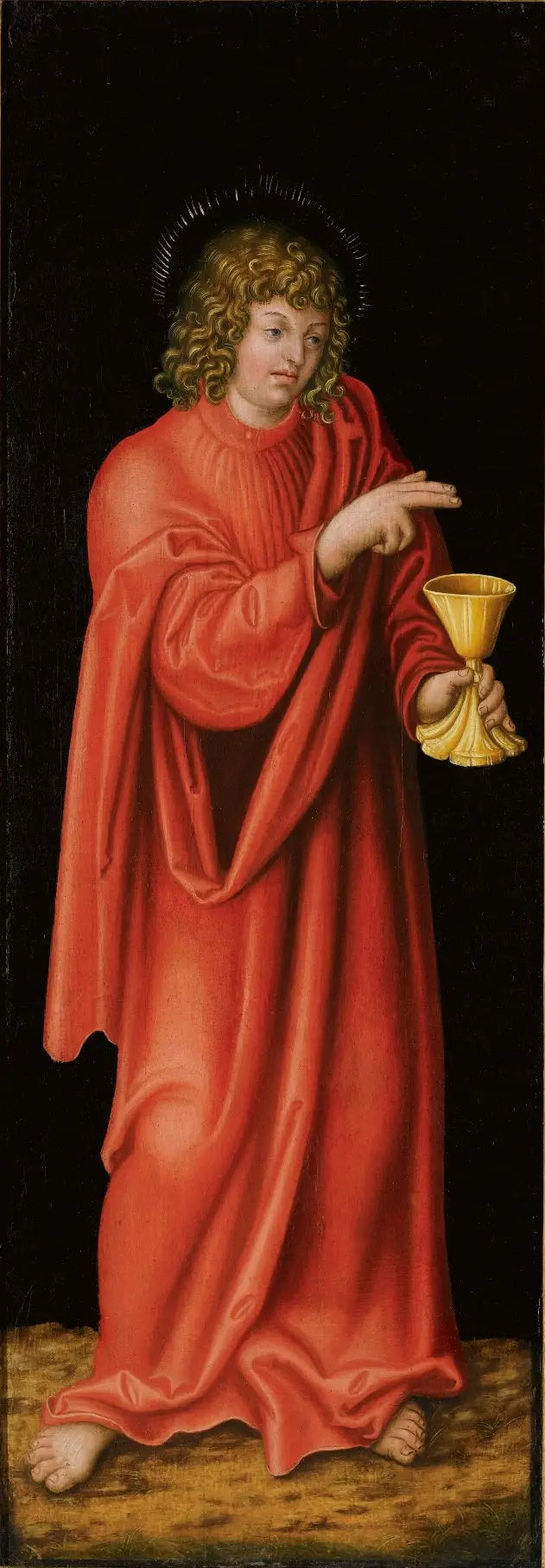 Retabel z Feilitzsch [lewa skrzydło, tył]: Święty Jan Ewangelista - Lucas Cranach Starszy