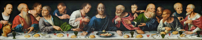 Retabel Opłakiwania Chrystusa: Ostatnia Wieczerza - Joos van Cleve