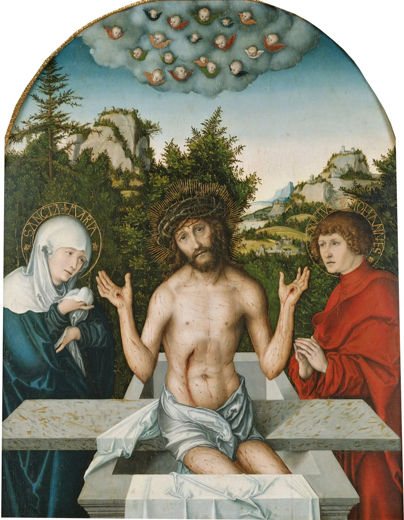 Retabel Pfirtscher: Chrystus jako człowiek bólu - Lucas Cranach Starszy