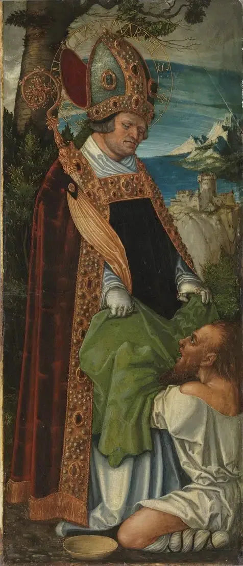 Retabel Pfirtscher: Święty Marcin - Lucas Cranach Starszy