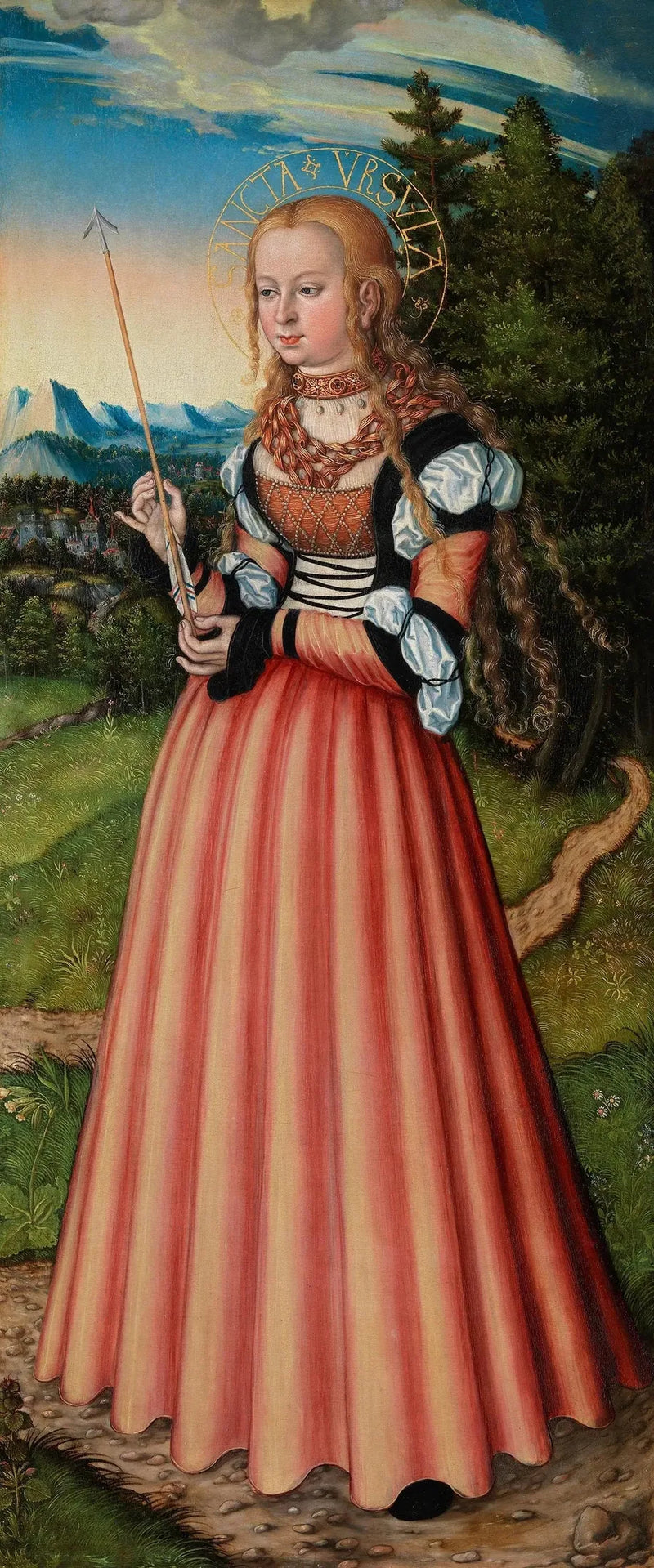 Retabel Pfirtscher: Święta Urszula - Lucas Cranach Starszy
