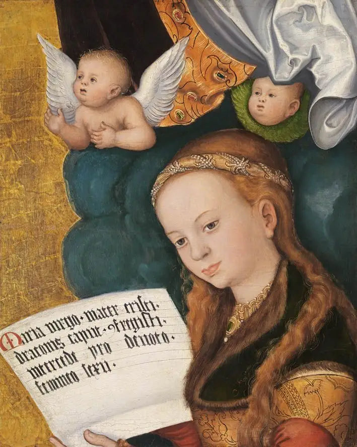 Retabel z Pragi [środkowa płyta, fragment]: Święta Małgorzata - Lucas Cranach Starszy