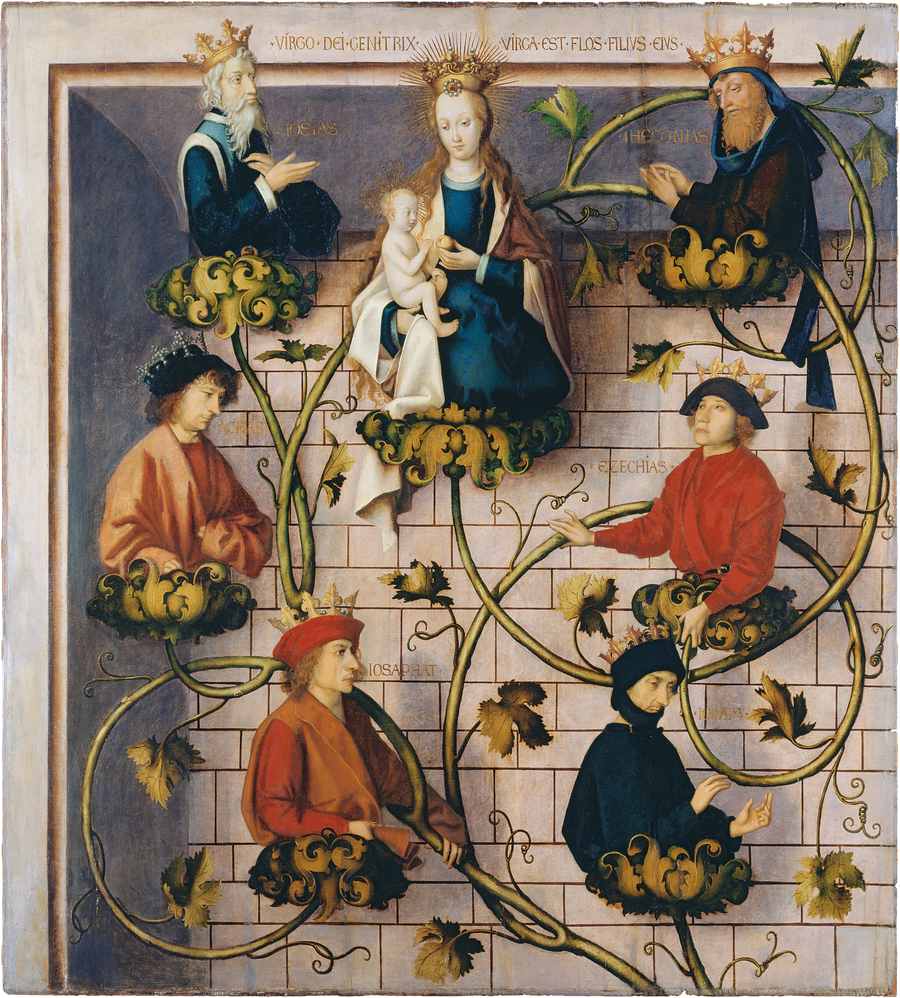 Dominikański retabel we Frankfurcie: Drzewo Jessego (górna część) - Hans Holbein Starszy