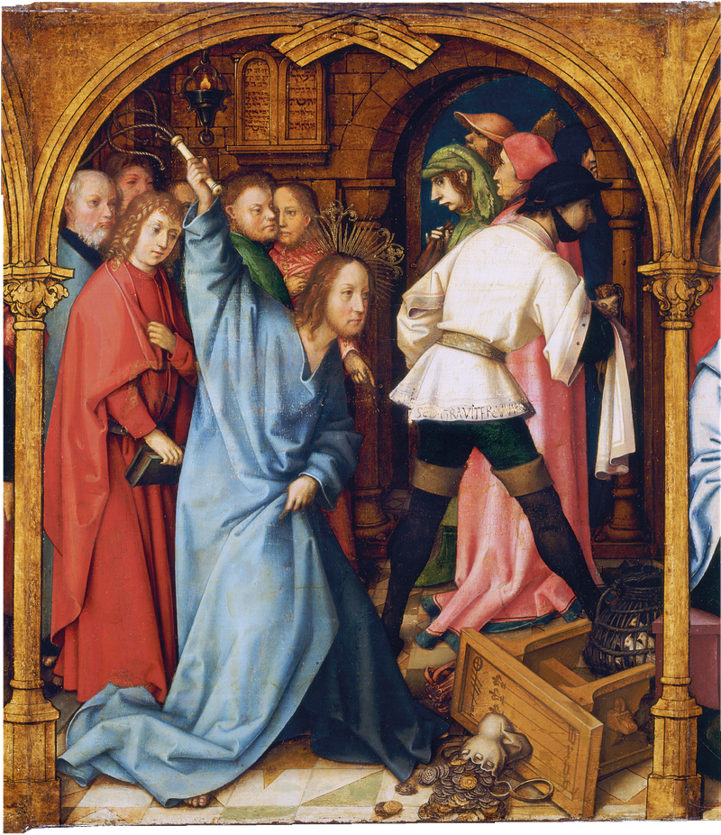Dominikański retabel we Frankfurcie: Oczyszczenie świątyni - Hans Holbein Starszy