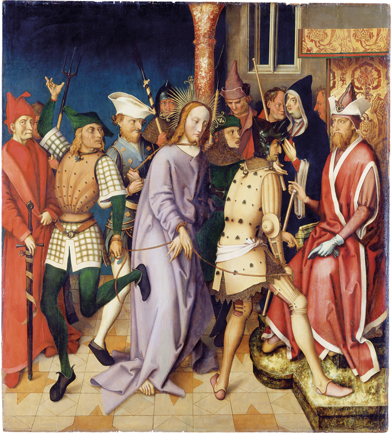 Dominikański retabel we Frankfurcie: Chrystus przed Poncjuszem Piłatem - Hans Holbein Starszy