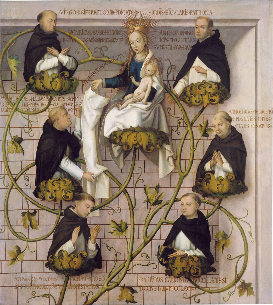 Dominikański retabel we Frankfurcie: Linia zakonu dominikańskiego (górna część) - Hans Holbein Starszy