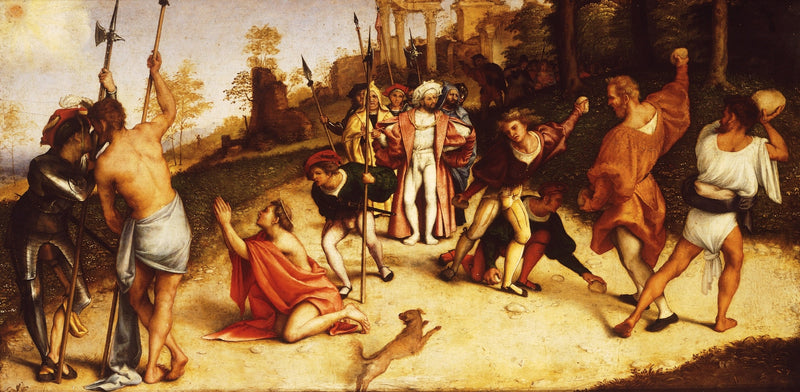 Ołtarz Męczeństwa św. Szczepana, podział Martinaengo - Lorenzo Lotto