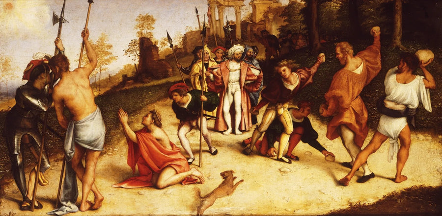 Ołtarz Męczeństwa św. Szczepana, podział Martinaengo - Lorenzo Lotto