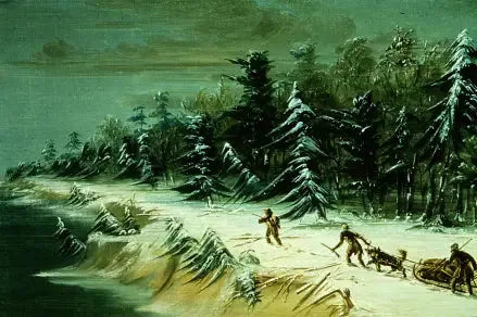 Powrót do fortu Frontenac saniami. Luty 1679 - George Catlin