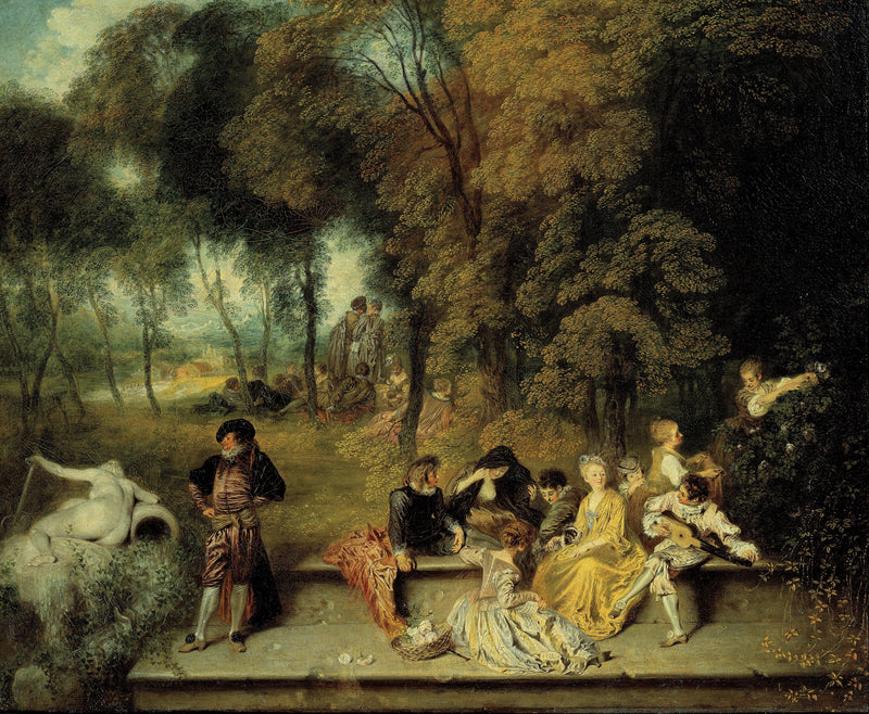 Reunion na świeżym powietrzu - Antoine Watteau