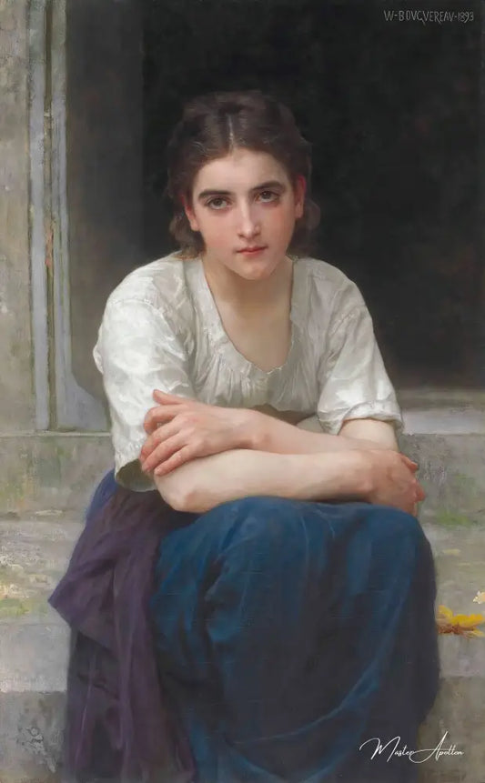 Rêverie sur le seuil - William Bouguereau Reproductions de tableaux à la peinture à l’huile