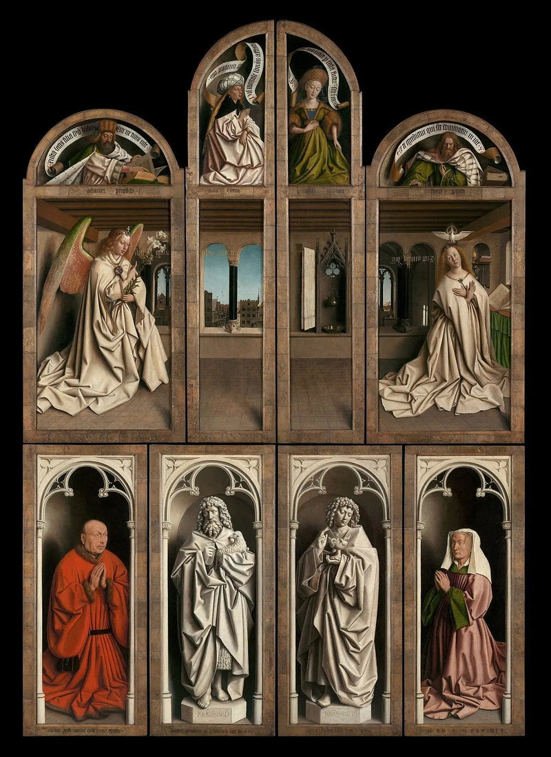 Tył żaluzji. Wnętrze pokoju. - Jan van Eyck