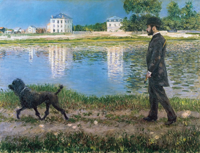 Richard Gallo i jego pies w Petit Gennevilliers - Gustave Caillebotte