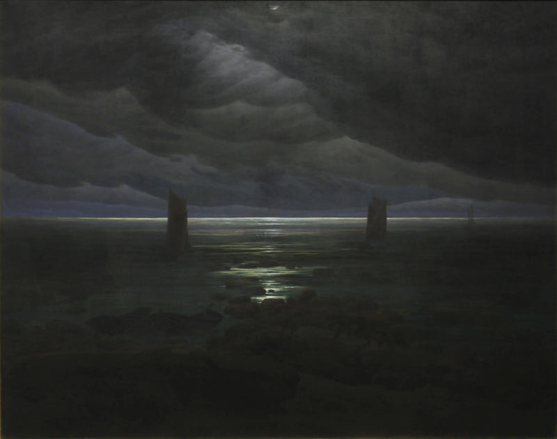 Brzeg przy świetle księżyca - Caspar David Friedrich