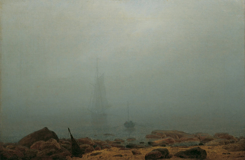 Brzeg w mgle - Caspar David Friedrich