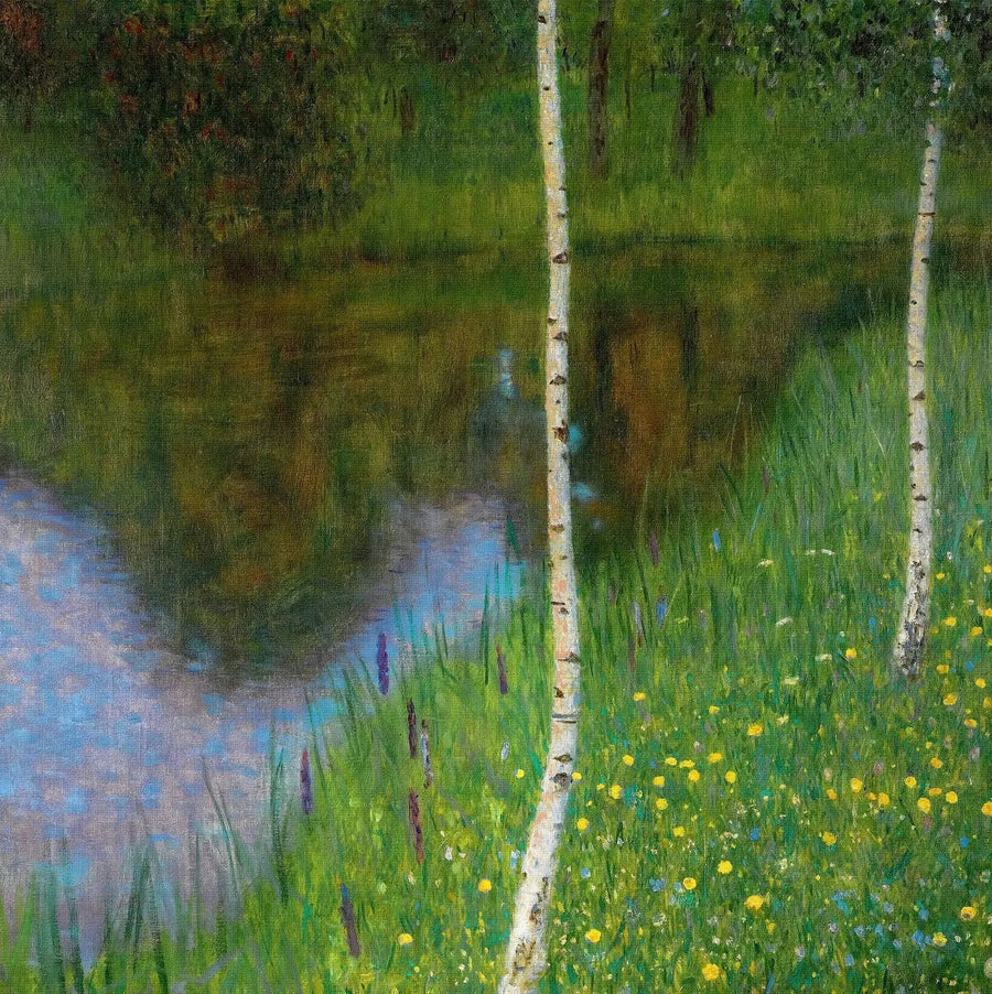 Brzeg jeziora z brzozami - Gustav Klimt