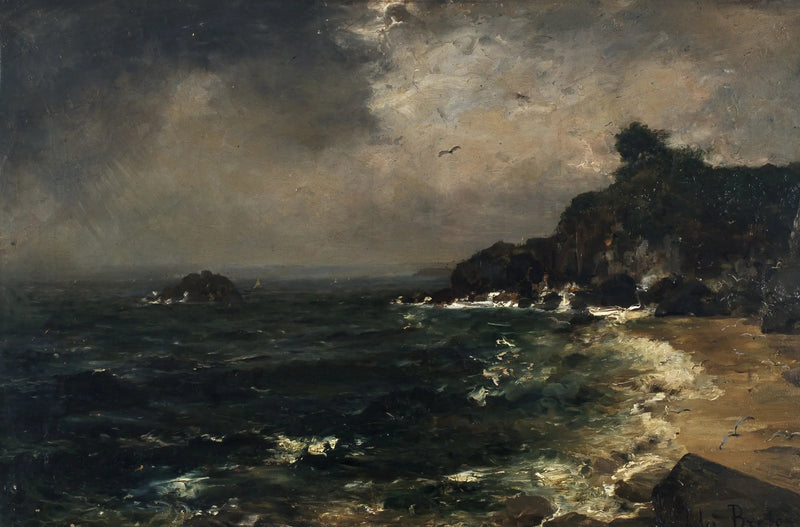 Rivage podczas burzy - Marine - Jules Breton