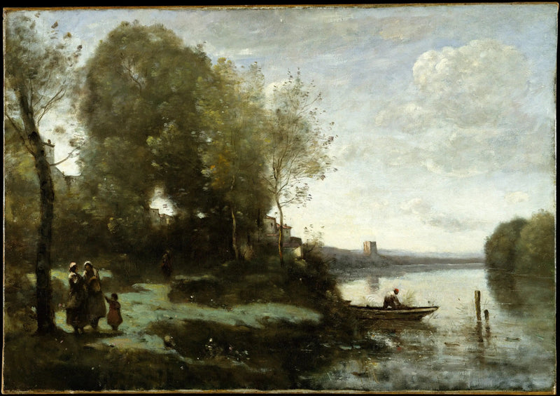 Rzeka z widokiem w dali - Jean-Baptiste Camille Corot