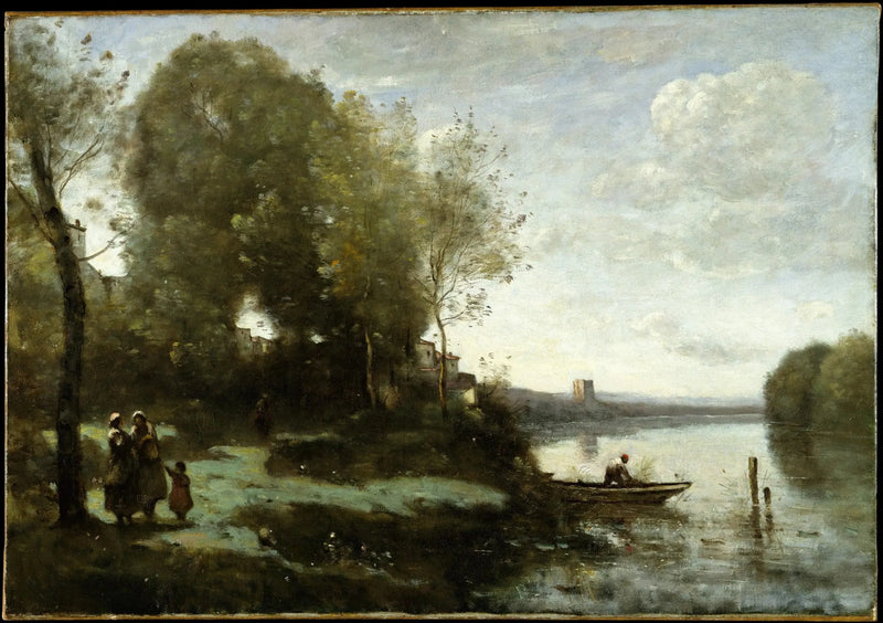 Rzeka z widokiem w dali - Jean-Baptiste Camille Corot