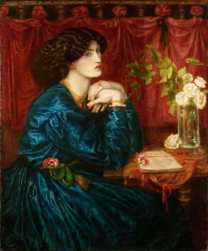 Niebieska sukienka jedwabna (Jane Morris) - Dante Gabriel Rossetti